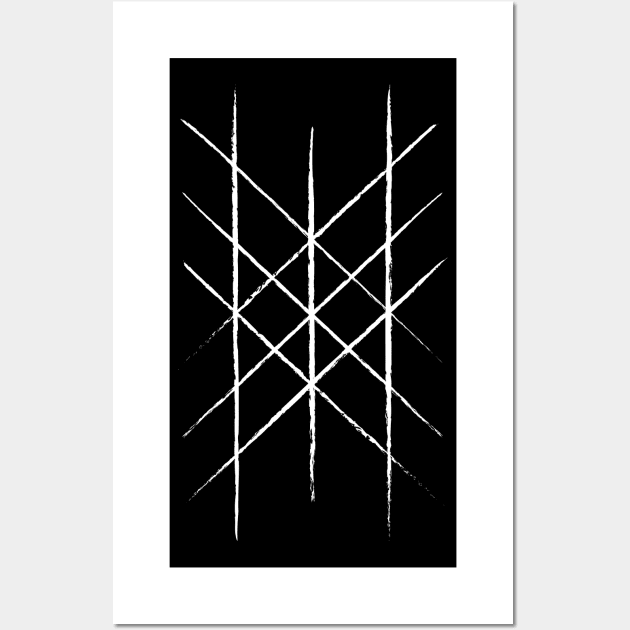 Web of Wyrd Design in White | Viking Symbols Wall Art by Time Nomads